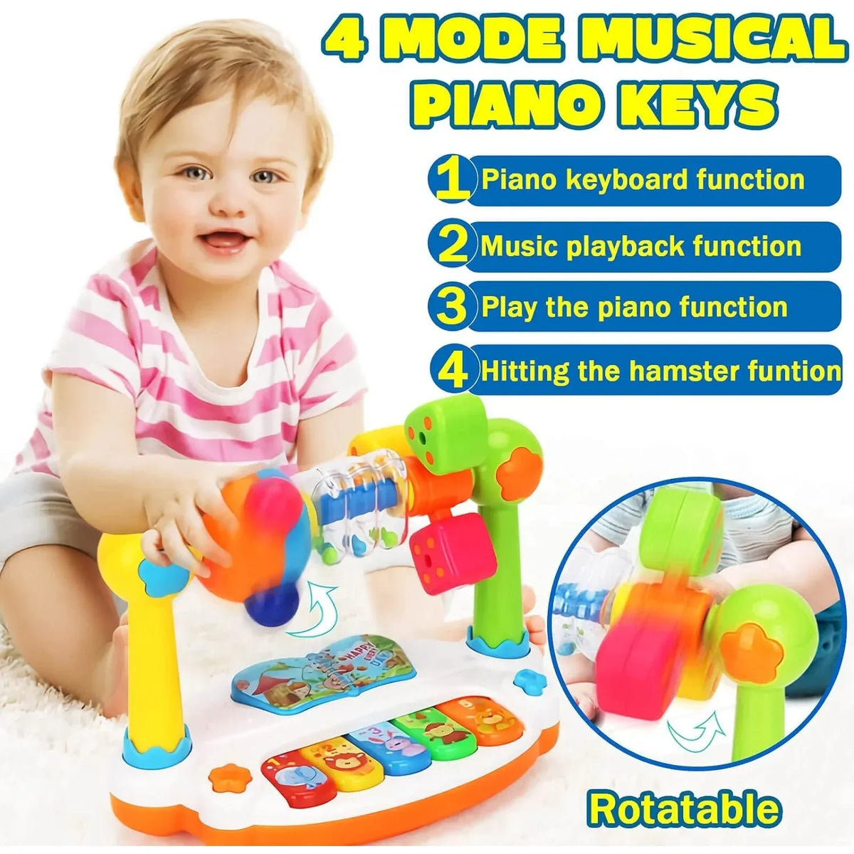 Piano Musical Rotatif – Jouet d'Éveil Bébé